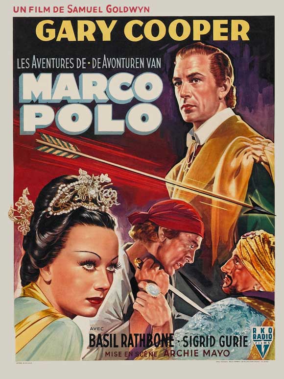 Pop Culture Graphics The Adventures of Marco Polo Poster Movie Belgian 11 x 17 Inches - 28cm x 44cm Gary Cooper Sigrid Gurie Basil Rathbone