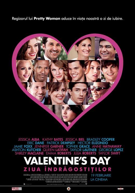 Pop Culture Graphics Valentine's Day Poster Movie Romanian 27 x 40 Inches - 69cm x 102cm Taylor Lautner Bradley Cooper Anne Hathaway Taylor Swift