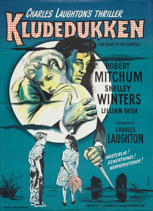 Pop Culture Graphics The Night of the Hunter Poster Movie Danish 27 x 40 Inches - 69cm x 102cm Robert Mitchum Shelley Winters Lillian Gish