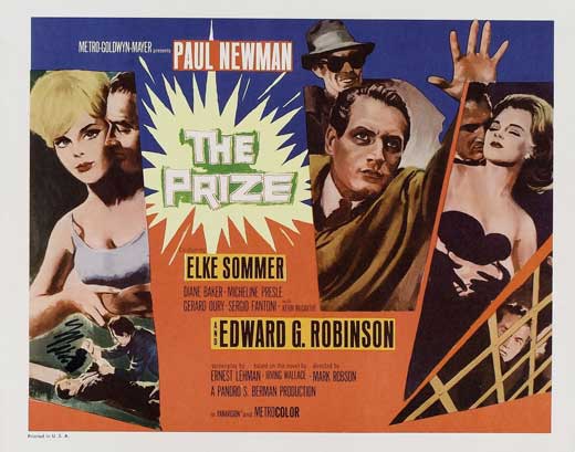 Pop Culture Graphics The Prize Poster Movie Style A 11 x 14 Inches - 28cm x 36cm Paul Newman Edward G. Robinson Elke Sommer Leo G. Carroll