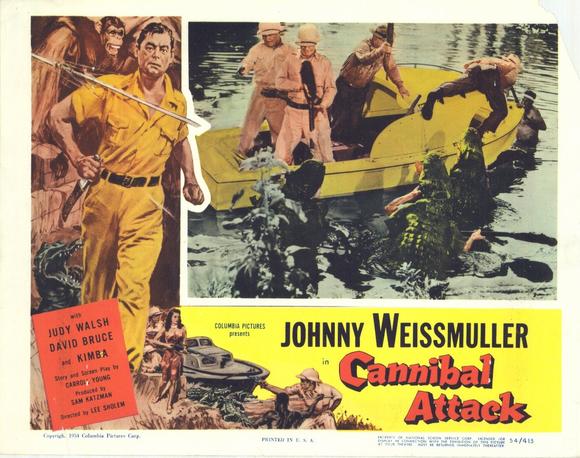 Pop Culture Graphics Cannibal Attack Poster Movie 11 x 14 In - 28cm x 36cm Johnny Weissmuller Judy Walsh David Bruce Bruce Cowling Charles Evans
