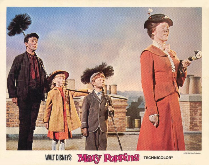 Pop Culture Graphics Mary Poppins Poster Movie 11 x 14 In - 28cm x 36cm Julie Andrews Dick Van Dyke Ed Wynn Hermione Baddeley David Tomlinson Glynis