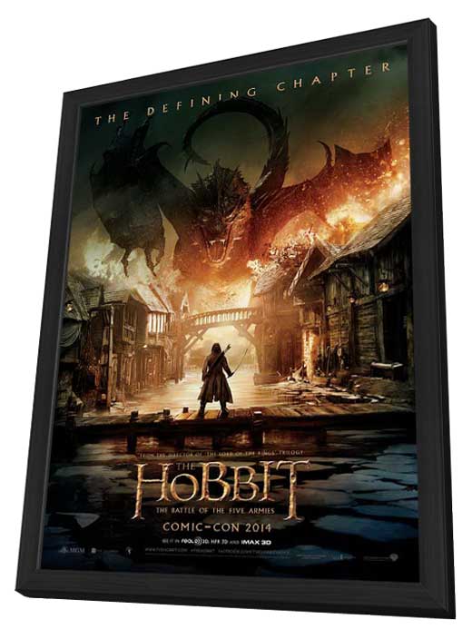 Pop Culture Graphics The Hobbit: The Battle of the Five Armies Poster Movie B in Deluxe Wood Frame 11 x 17 Inches - 28cm x 44cm LeePace 