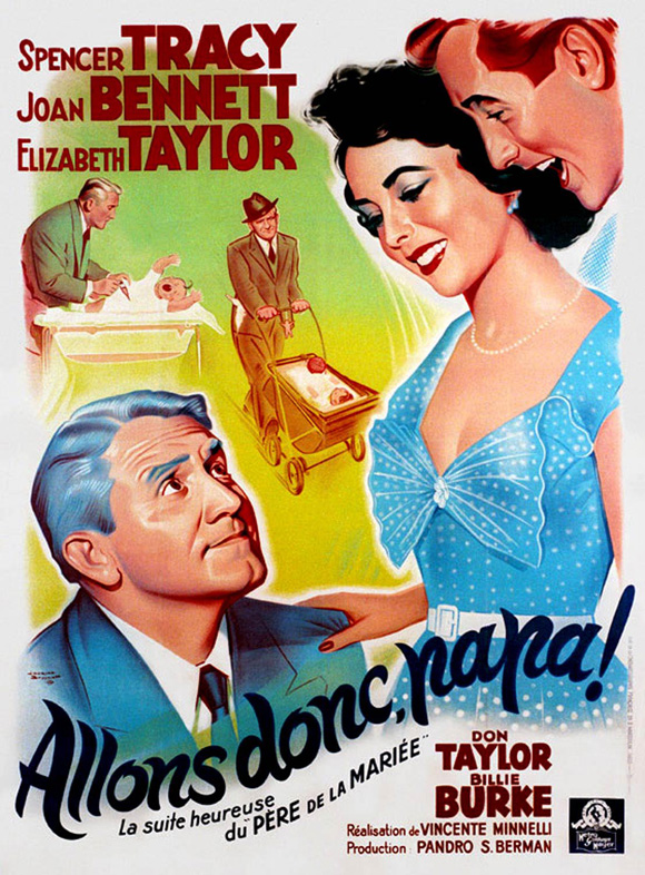 Pop Culture Graphics Father's Little Dividend Poster Movie French 11 x 17 Inches - 28cm x 44cm Spencer Tracy Joan Bennett Elizabeth Taylor