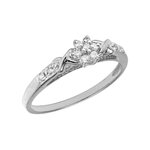 Direct-Jewelry 14K White Gold Diamond Cluster Ring