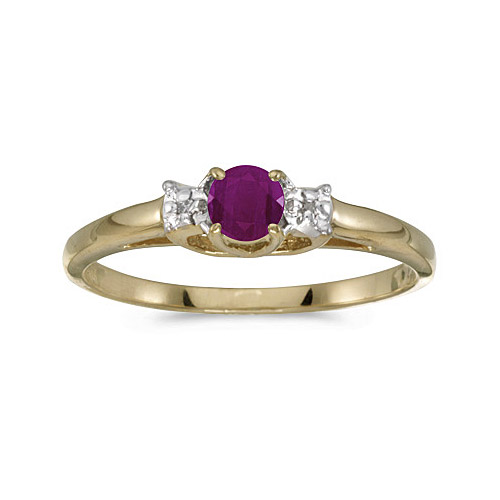 Direct-Jewelry 10k Yellow Gold Round Ruby And Diamond Ring