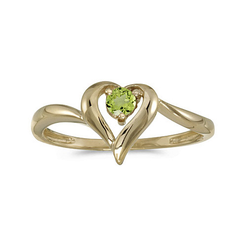 Direct-Jewelry 14k Yellow Gold Round Peridot Heart Ring