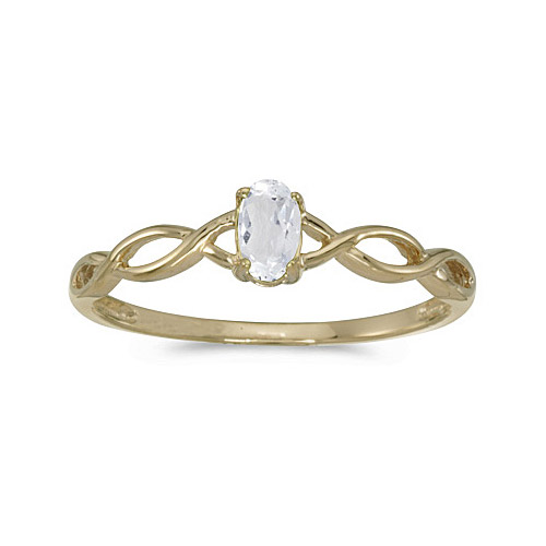 Direct-Jewelry 14k Yellow Gold Oval White Topaz Ring