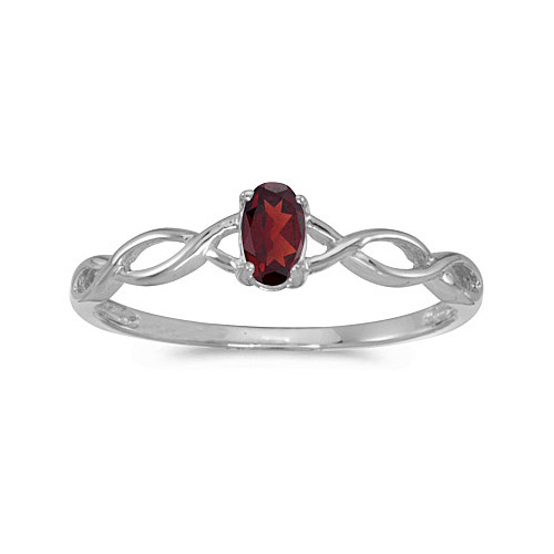 Direct-Jewelry 14k White Gold Oval Garnet Ring