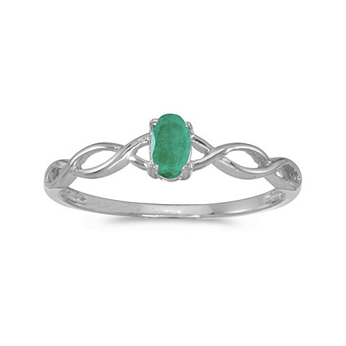 Direct-Jewelry 14k White Gold Oval Emerald Ring