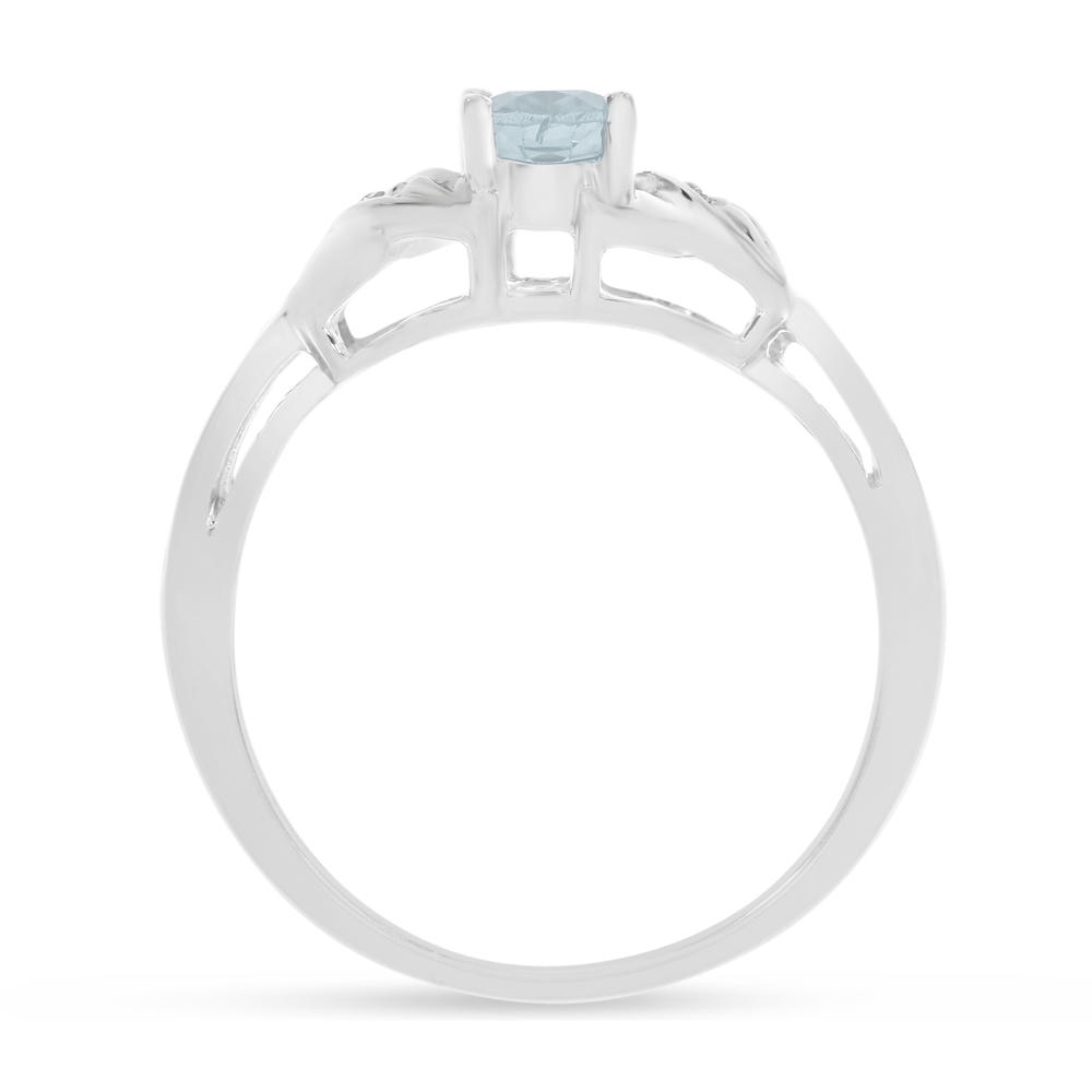 Direct-Jewelry 10k White Gold Oval White Topaz And Diamond Ring