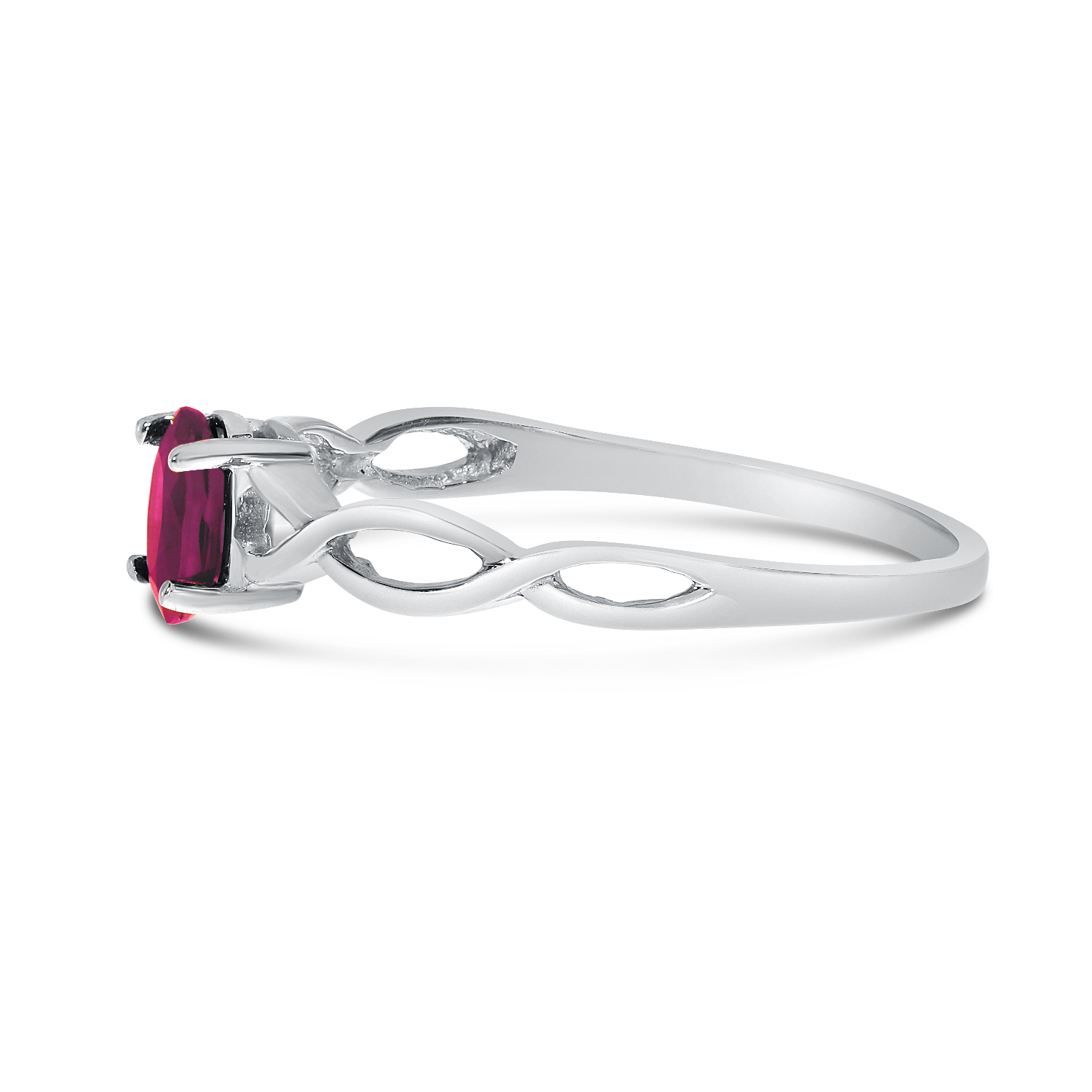 Direct-Jewelry 10k White Gold Oval Ruby Ring