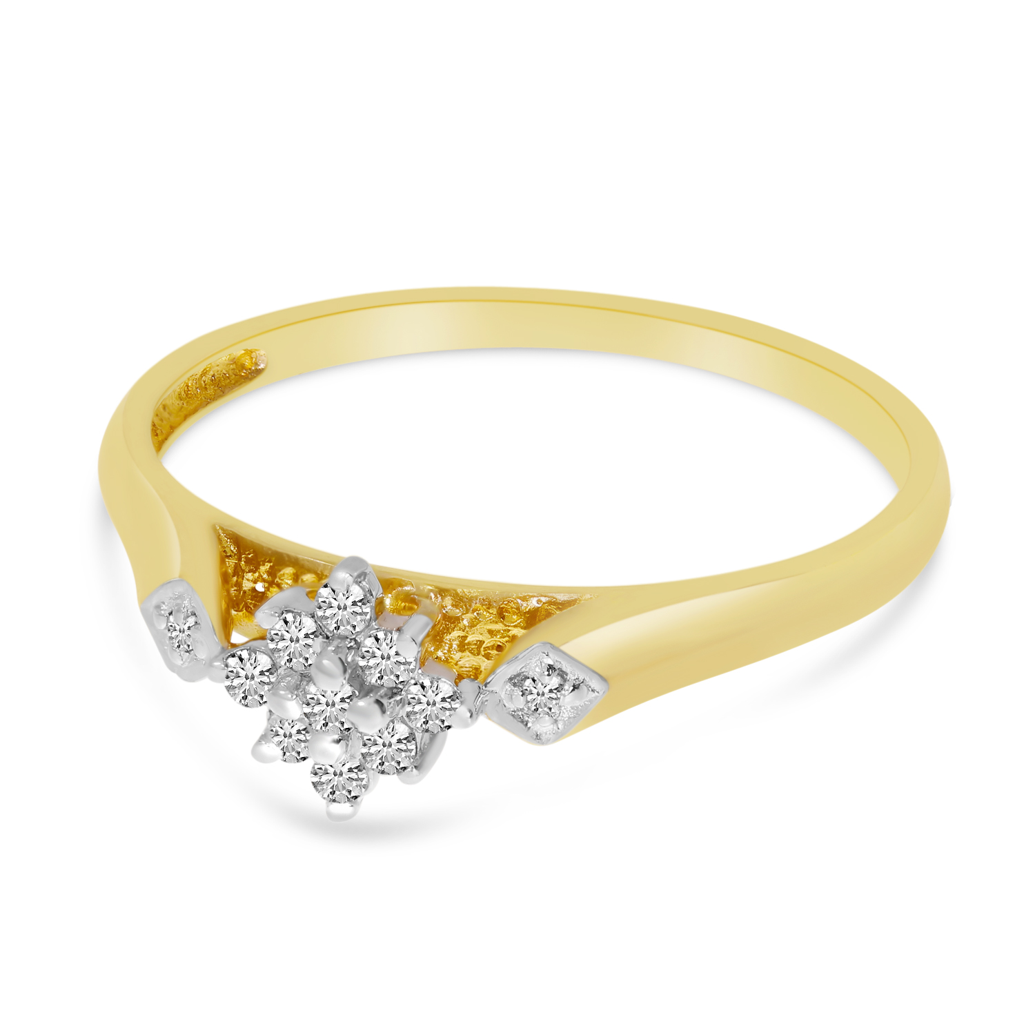Direct-Jewelry 14K Yellow Gold Diamond Cluster Ring