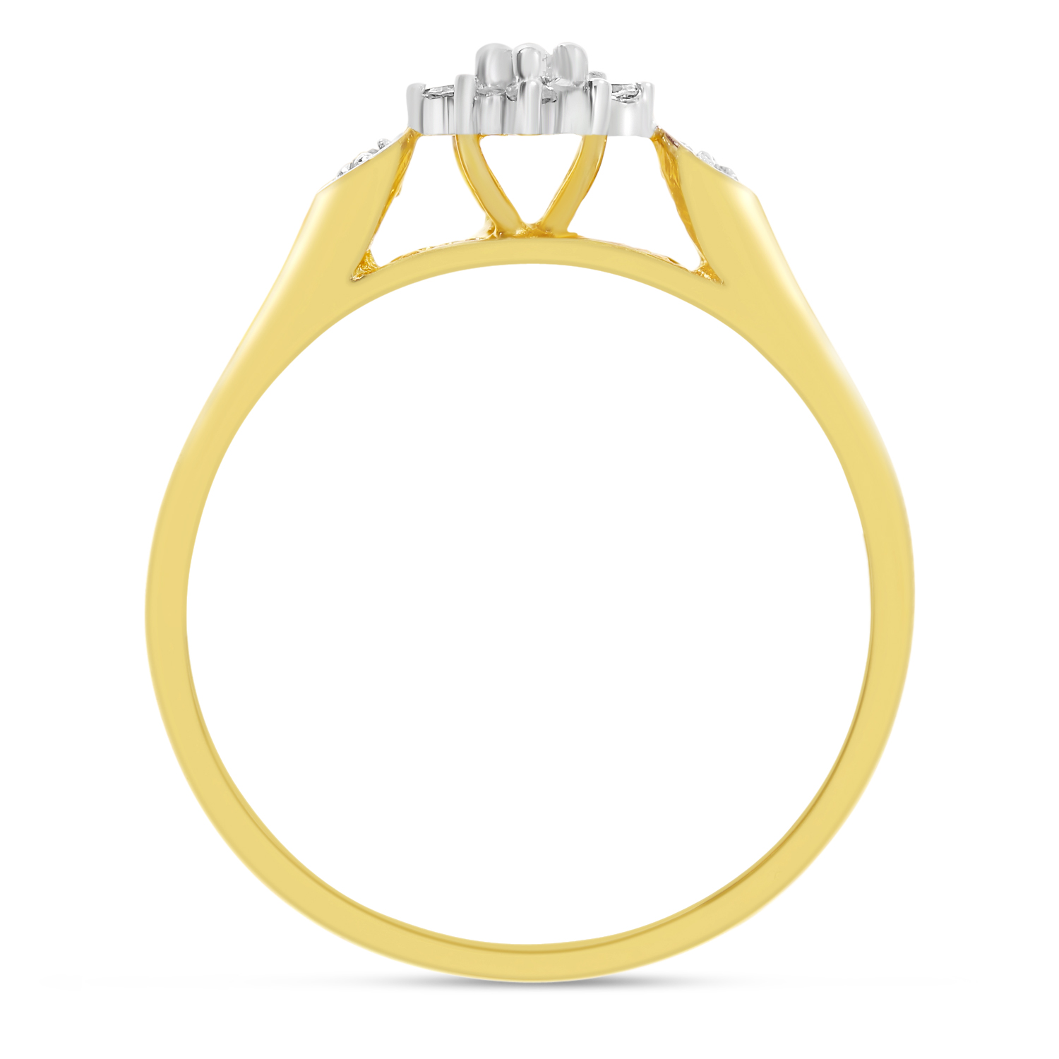 Direct-Jewelry 14K Yellow Gold Diamond Cluster Ring