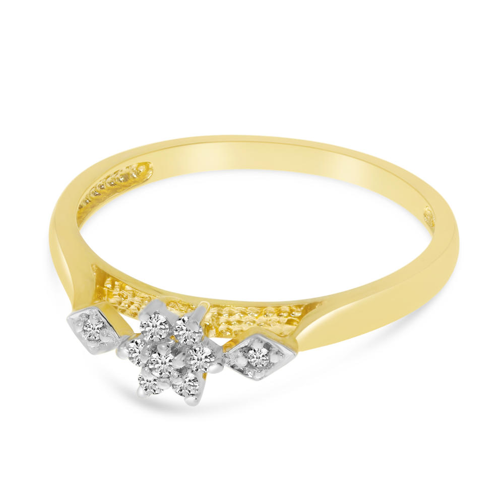 Direct-Jewelry 10K Yellow Gold Diamond Cluster Ring