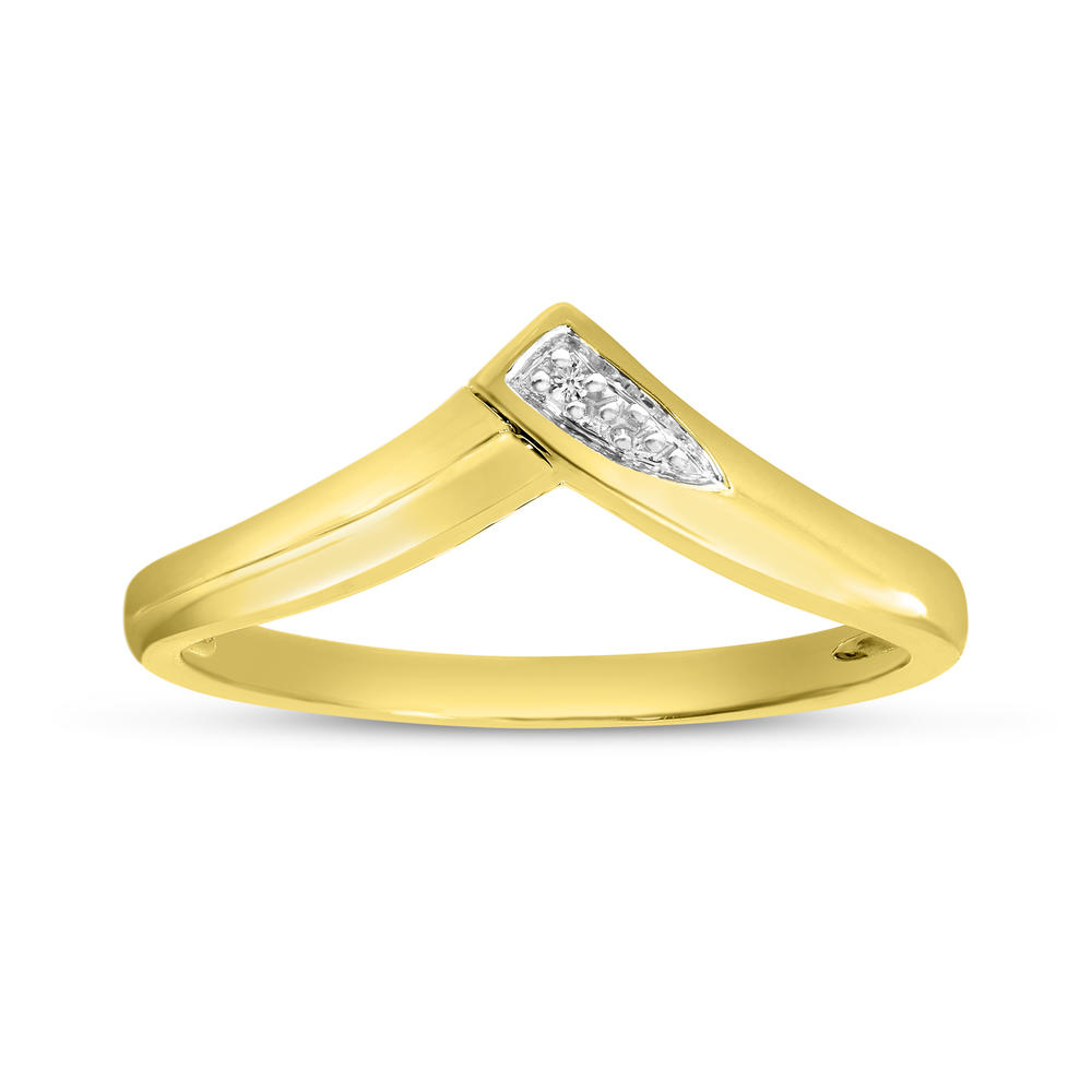 Direct-Jewelry 10K Yellow Gold Diamond Chevron Ring