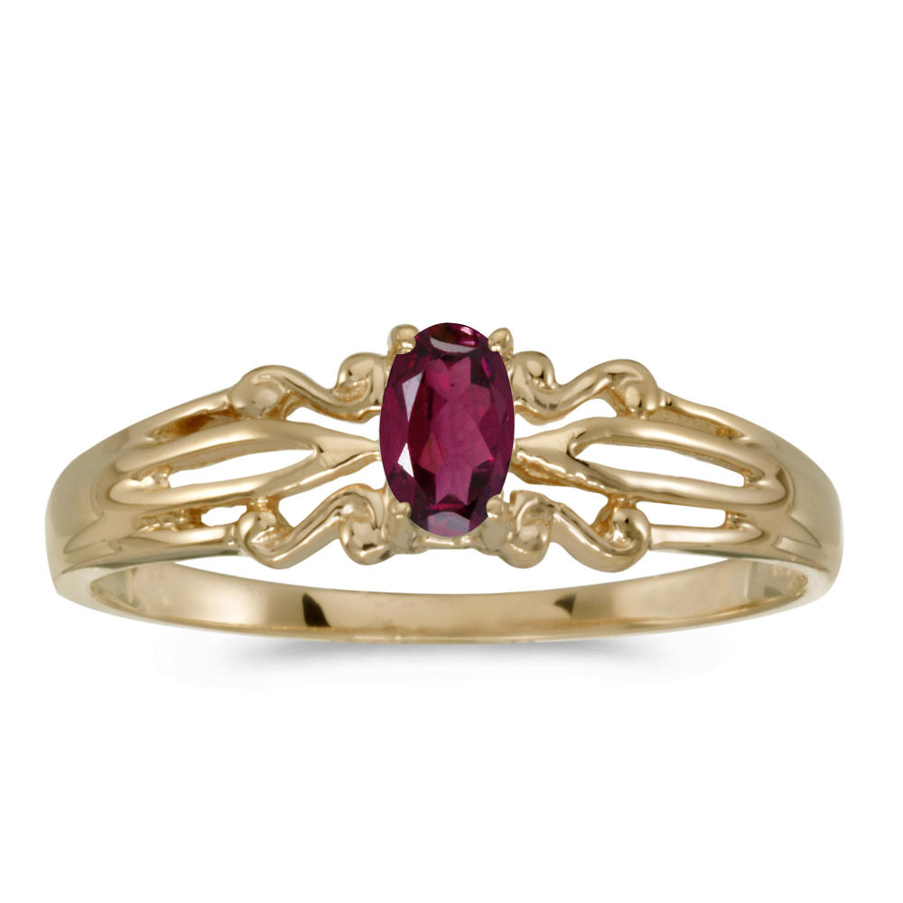 DIRECT-JEWELRY DON'T FORGET THE DASH 14k Yellow Gold Oval Rhodolite Garnet Ring
