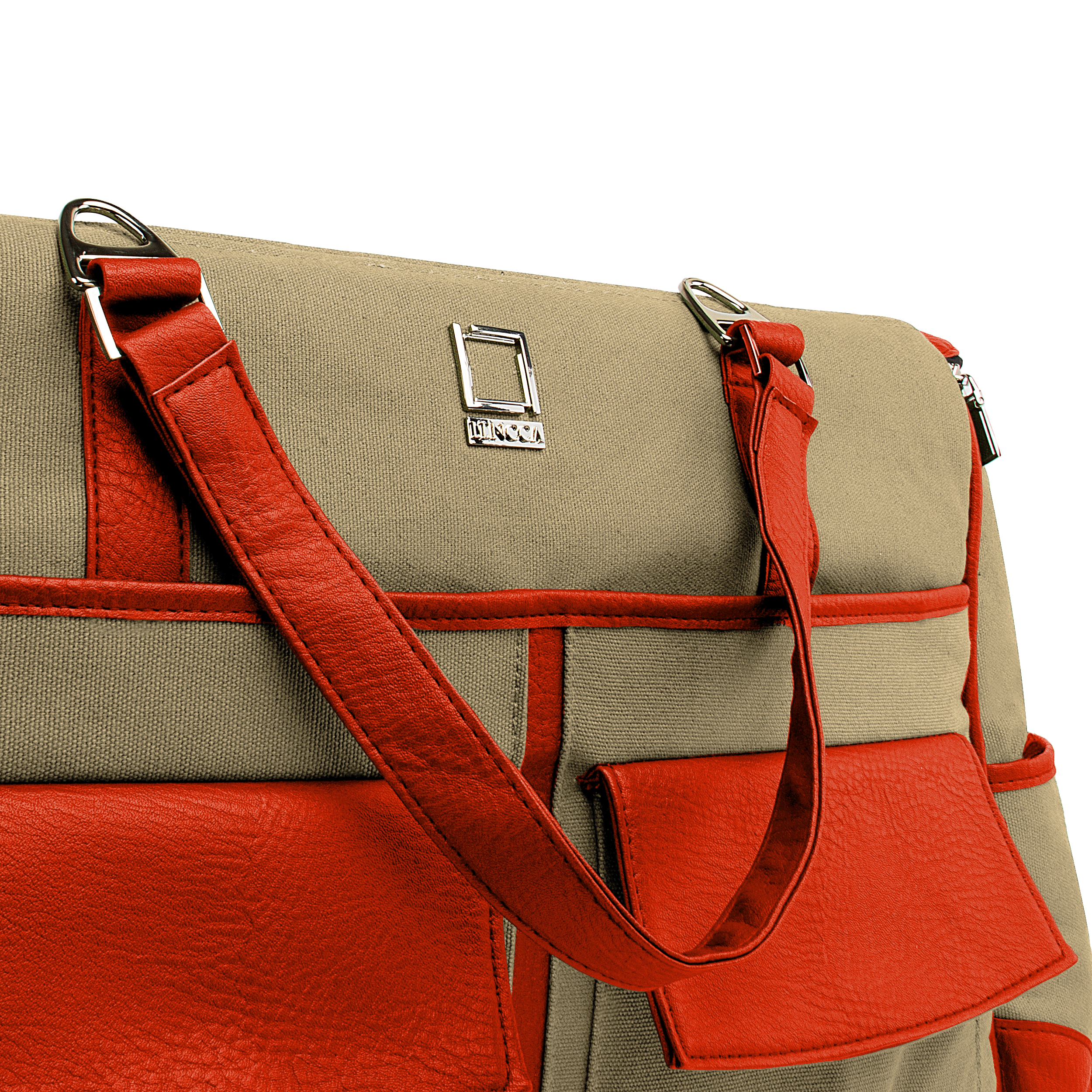 Lencca Alpaque Duffle Bag for 11.6' - 15'6 laptops (Raw Beige / Orange)