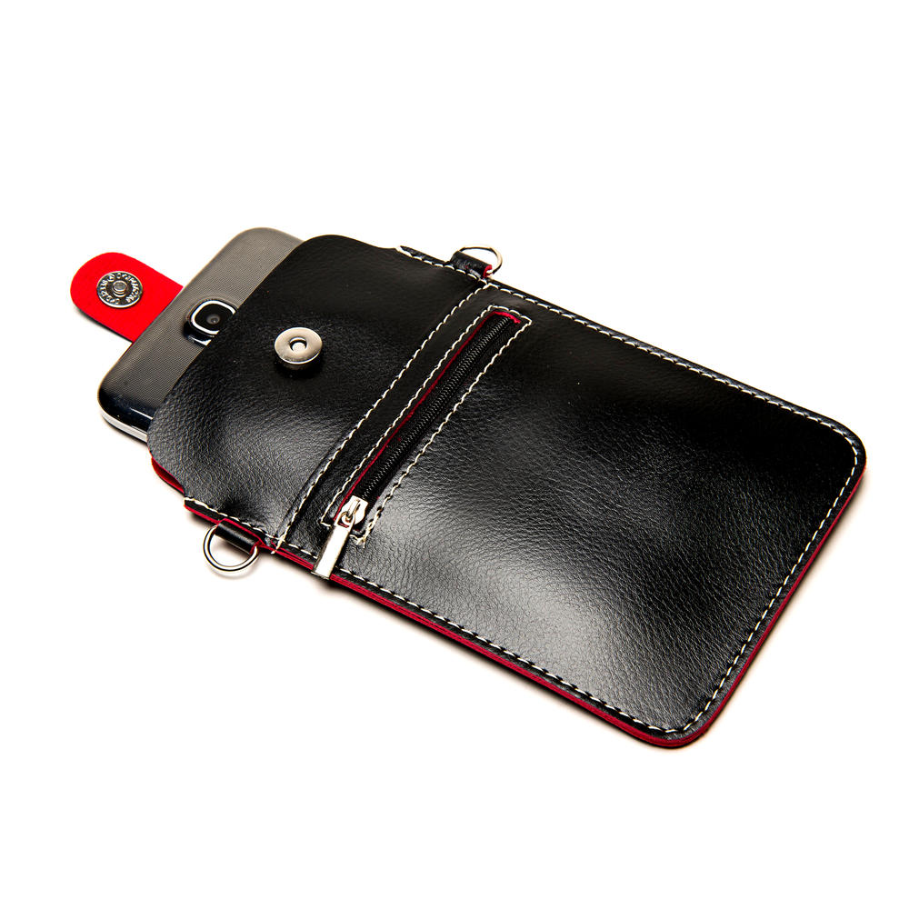 sumaclife Mini Leather Vegan pouch w/ removable shoulder strap fits Alcatel OneTouch Hero 2+