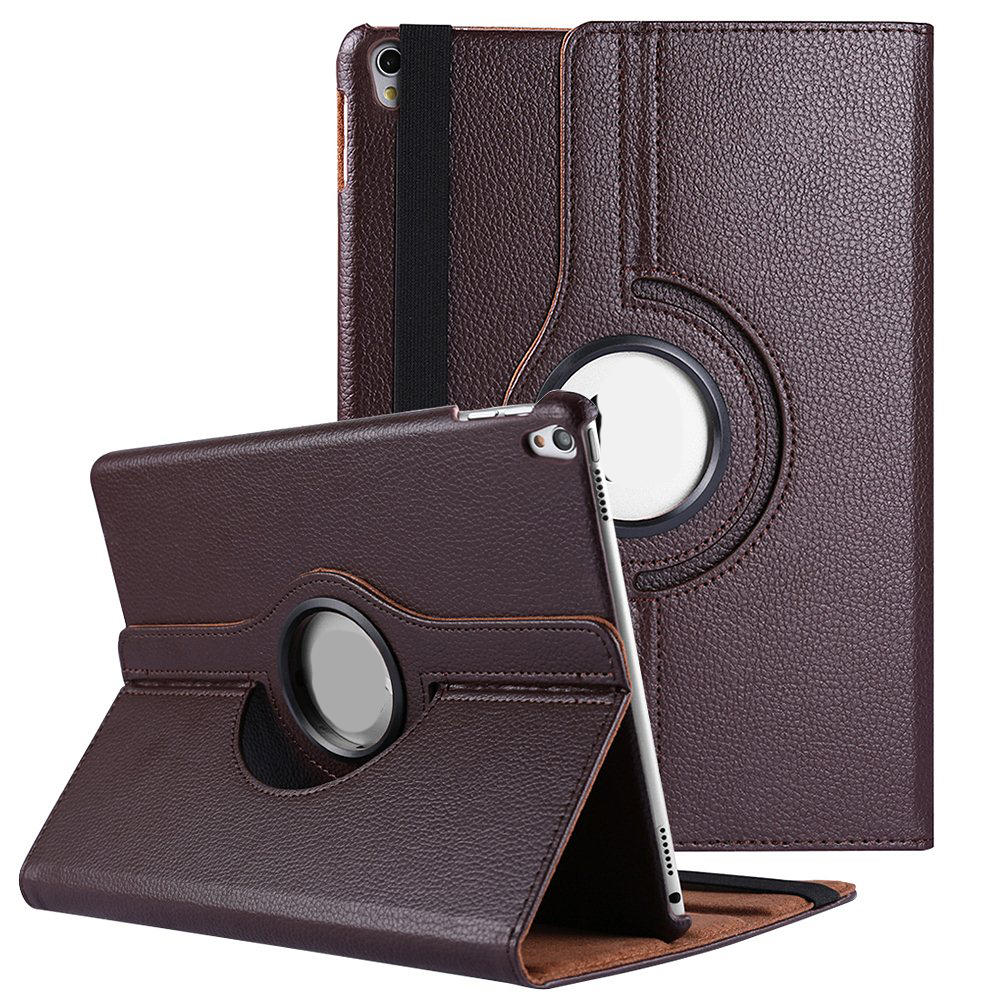sumaclife 360 Degree Rotatable Executive Class Eco Leather Case Cover for iPad Pro 12.9” [Perfect Fit] (Grizzly Brown)