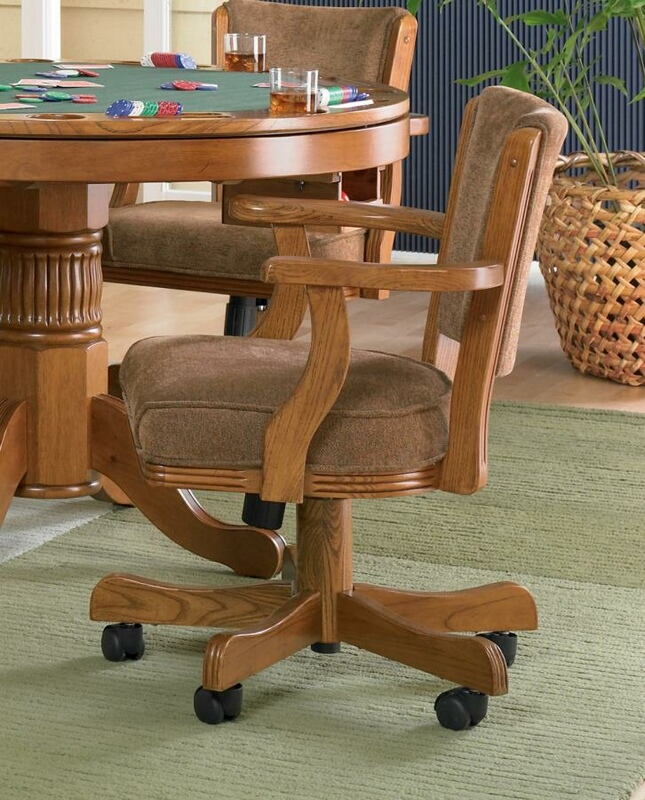 Dining Chairs Kitchen Sears Ambcoa 100952 Room Chair Amber Finish Wood And Olive Brown Fabric Swivel Casters