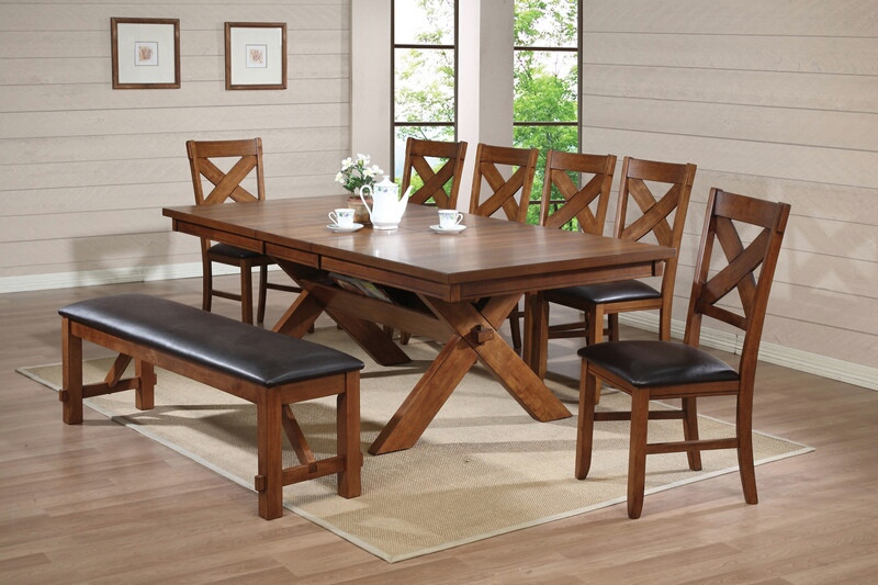 French Country Dining Set Acme United 70000 03 04 8 Pc Apollo Country Kitchen Style Distressed Walnut