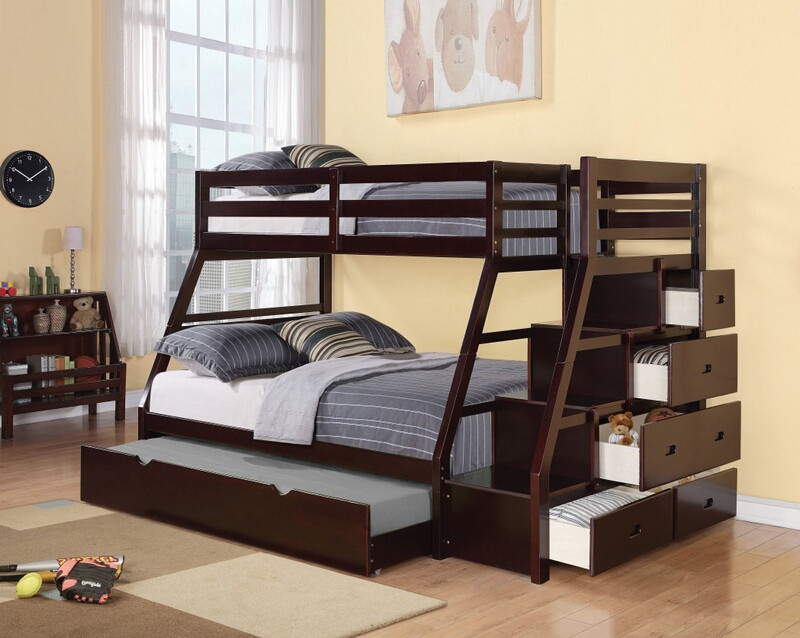 Weston Twin Over Full Staircase Bunk Bed Finish Merlot Acme United 37015 Jason Espresso Finish Wood Twin Over Full Bunk Bed Set Stair Case