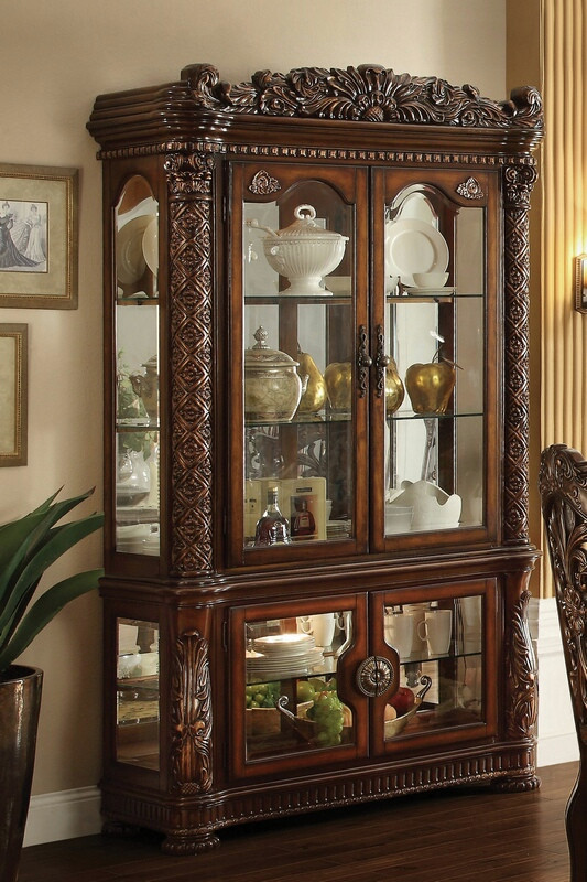 Kitchen Hutches Buffets Sears Acme United 62023 Vendome Cherry Finish Wood Gl Front Curio China Cabinet