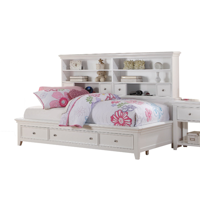 Acme United 30590t Lacey White, White Twin Bed With Drawers And Headboard