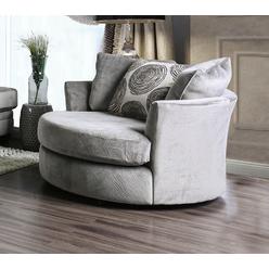 Mocha Oversized Swivel Chair By Ashley Furniture Amb Furniture Sm5142gy Ch Bonaventura Gray Plush Microfiber Swivel Oversized Round Accent Chair