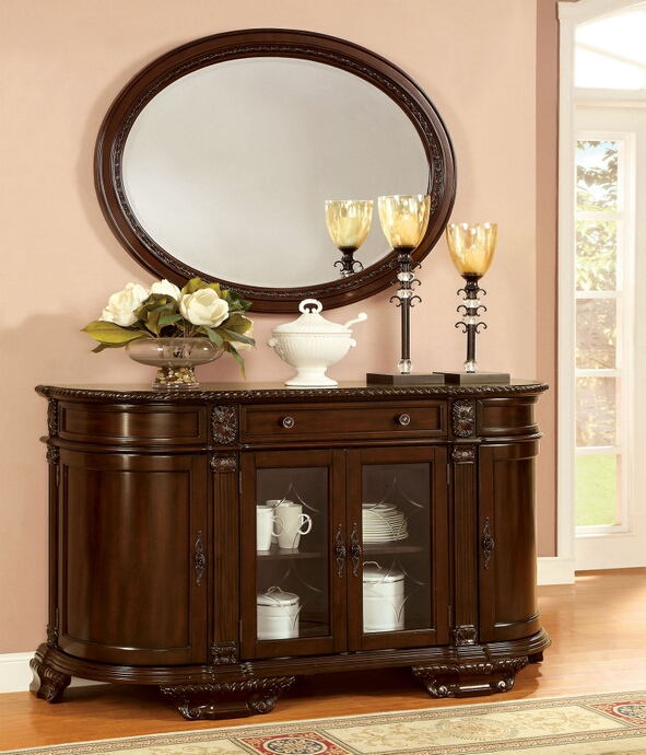 Amb Furniture Cm3319sv Bellagio Brown Cherry Finish Wood