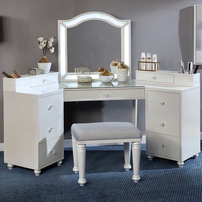 Furniture Of America Foa Dk5686wh 3 Pc, Corner Vanity Bedroom