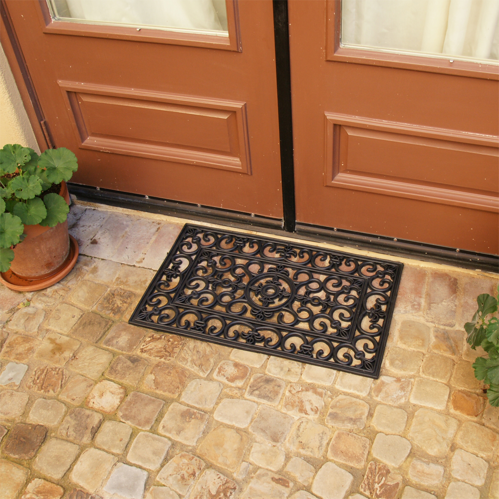 Rubber Cal Blooming Outdoor Cast Iron Door Mat 18 X 30 Rubber Cal Blooming Outdoor Cast Iron Door Mat 18 X 30 Decorative Doormat