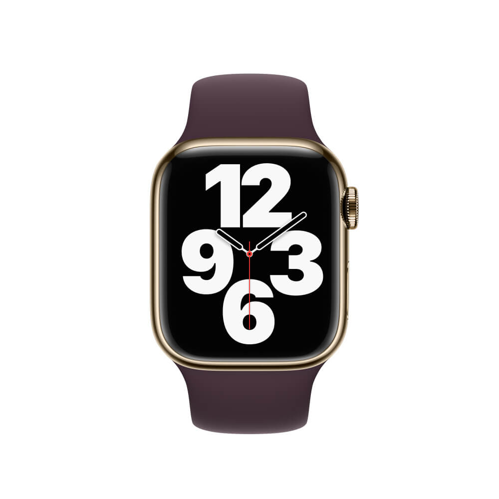 Apple FKHG3LL Watch Series 7 (GPS + Cellular) - Gold Stainless Steel Case with Dark Cherry Sport Band - 41mm - Apple Ce