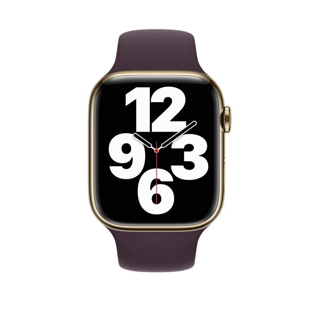 Apple FKJF3LL Watch Series 7 (GPS + Cellular) - Gold Stainless Steel Case with Dark Cherry Sport Band - 45mm - Apple Ce