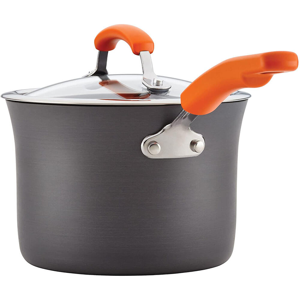 Rachael Ray 87000RR 14-Piece Hard Anodized Cookware Set - Gray/Orange