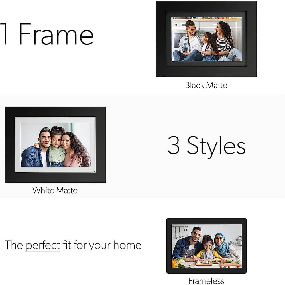 Simply Smart Home SMPSSF08000R 8 inch Photoshare WiFi Digital Picture Frame - Factory Refurbished - Black