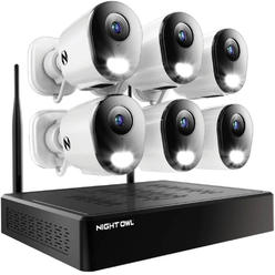 Night Owl 10 Channel 6 Camera Wireless 2K 1TB NVR Security System BTWN81-F4-6L White