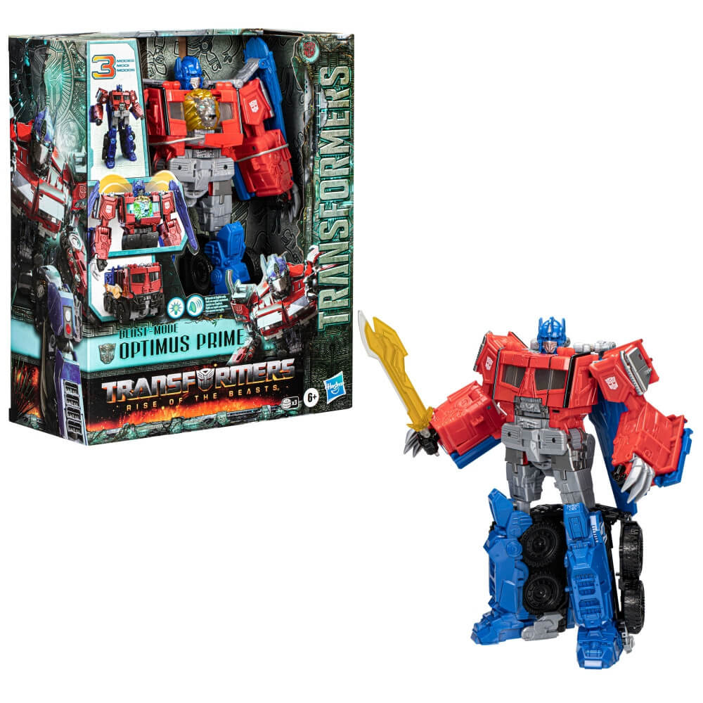 Hasbro F3939 10 inch Transformers Rise of the Beasts Beast-Mode Optimus Prime Action Figure