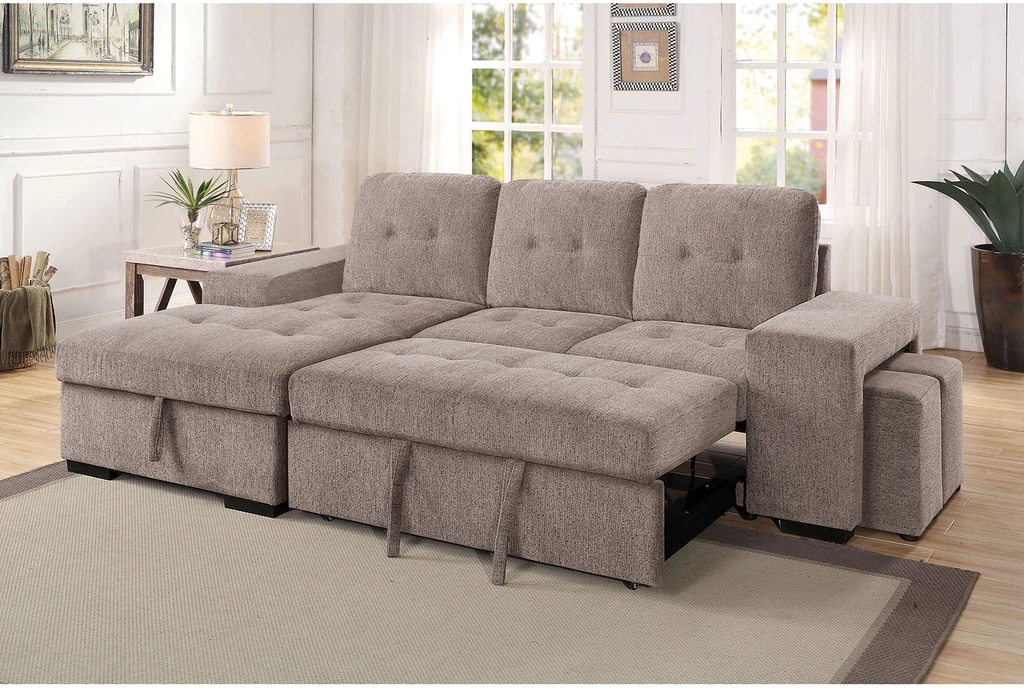 Esofa Living Room Sectional, Bandlon Sofa Chaise With Pull Out Sleeper And Storage Units Texas