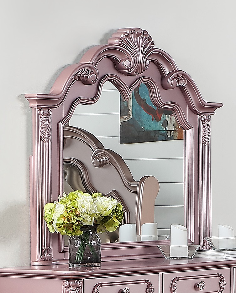 Bed Dresser Mirror 2x Nightstands, Rose Gold Dresser With Mirror