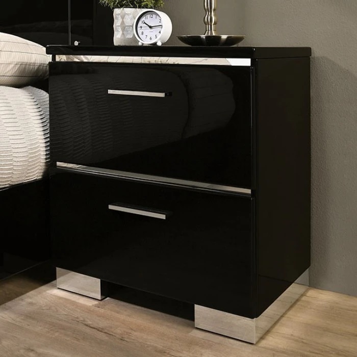 High Gloss Lacquer Coating Queen Size, Black Lacquer Dresser Furniture