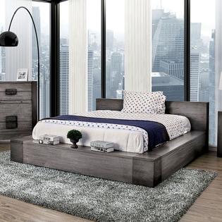 Esofa Eastern King Size Bed Gray, Contemporary King Size Bedroom Sets