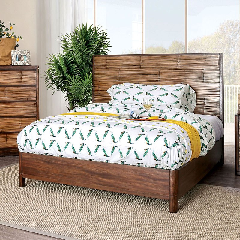 Esofa Queen Size Bed 1pc Bedroom, Bamboo Queen Size Headboard