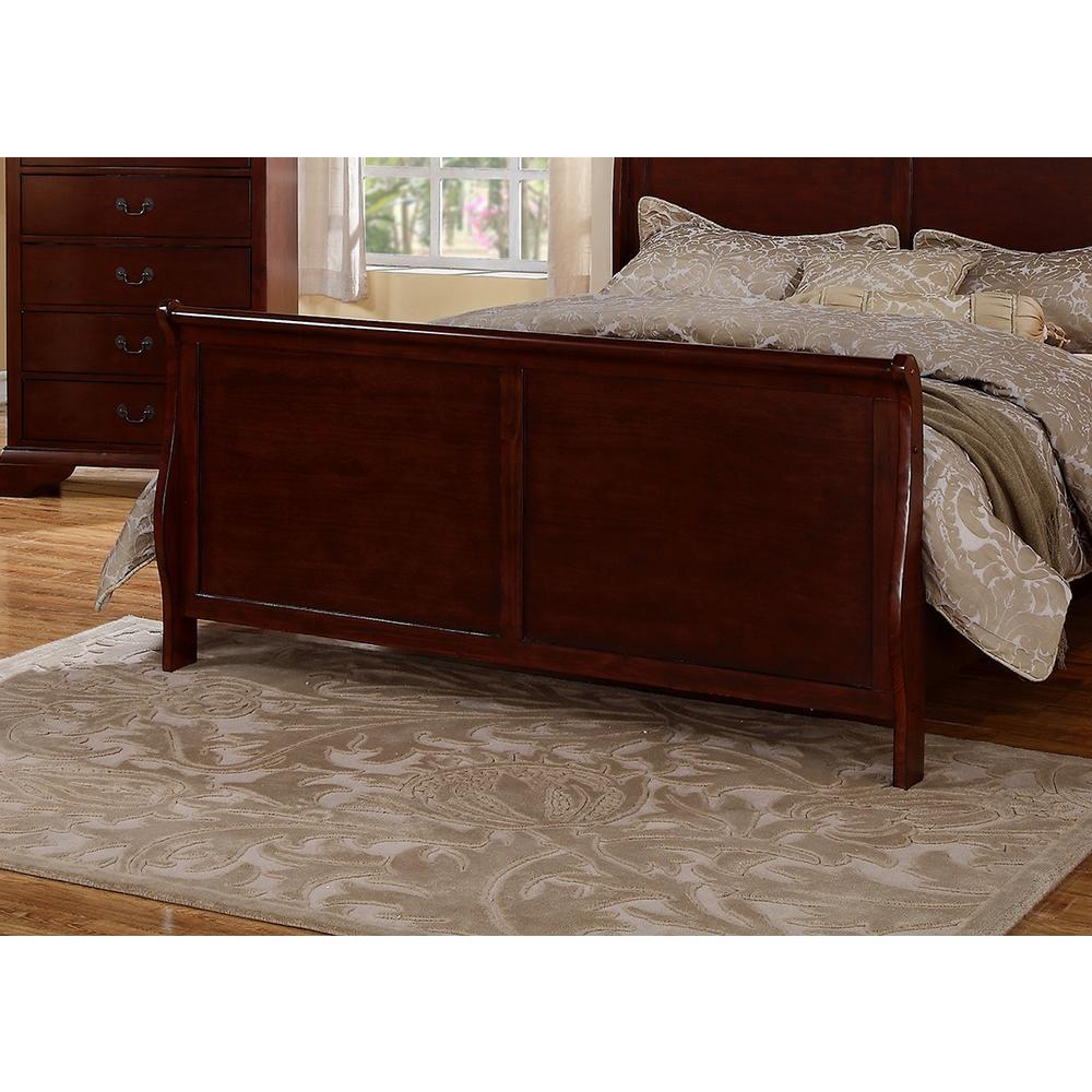 Esofastore Gorgeous Cherry 3pc Beautiful Louis Philippe Style California King Size Sleigh Bed 2x Nightstand Set Wooden Bedroom Furniture