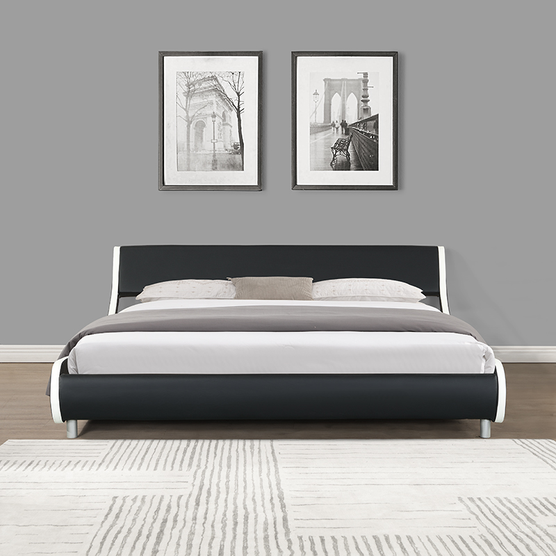 Esofa Modern Style 1pc King Size, Contemporary White Eco Leather King Size Platform Bed