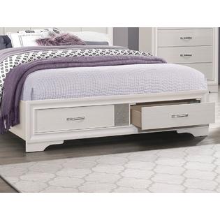 Esofastore Glamorous Bedroom Set 3pc Eastern King Platform Bed 2x Nightstands White Finish and Silver Glitter Furniture Esofastore Glamorous Bedroom Set 3pc Eastern King Platform Bed 2x Nightstands White Finish and Silver Glitter Furniture