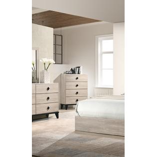 Esofastore Transitional Cream Color Dresser Mirror 2x Nightstands Chest 5pc Bedroom Set Unique Handle pulls Rubberwood Esofastore Transitional Cream Color Dresser Mirror 2x Nightstands Chest 5pc Bedroom Set Unique Handle pulls Rubberwood