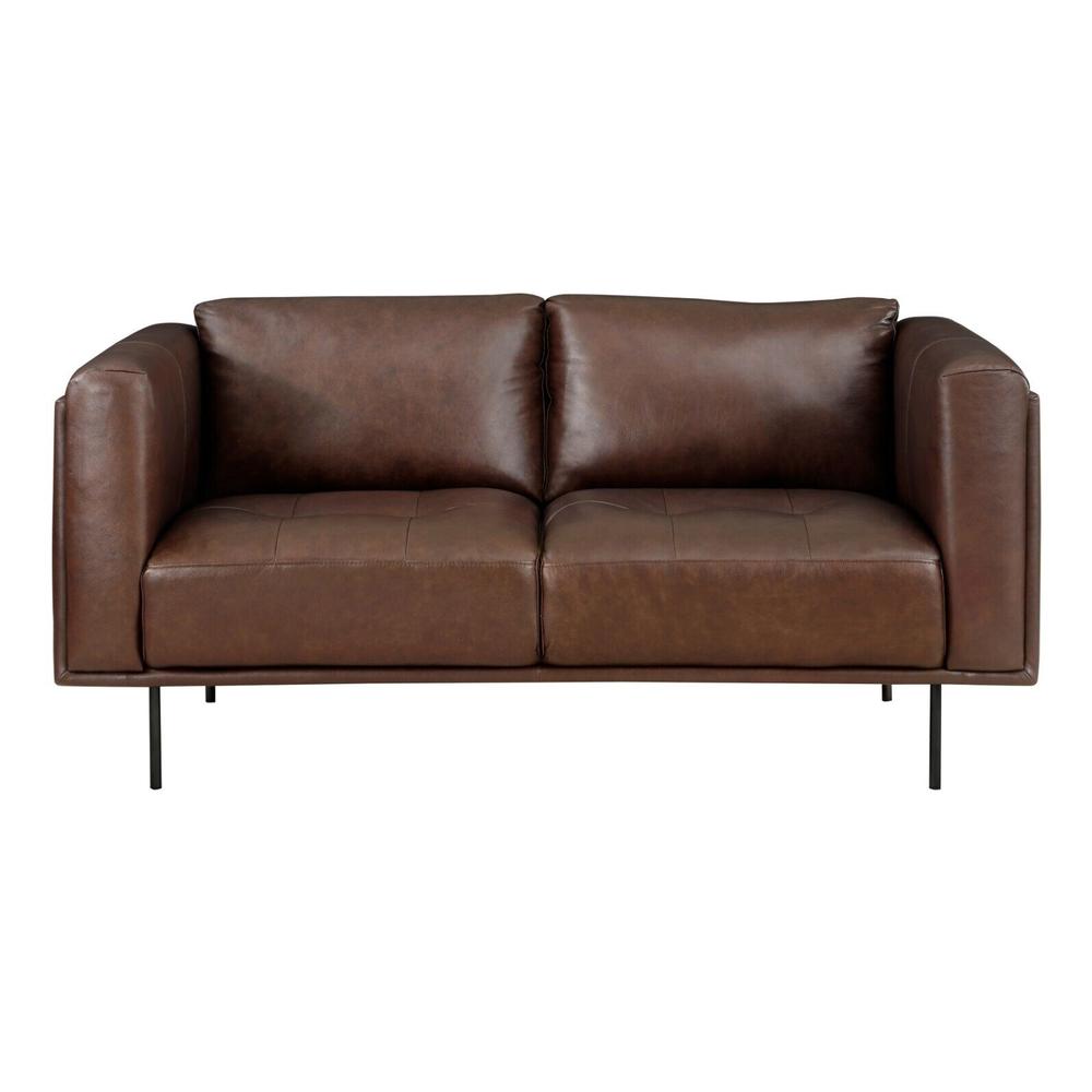 Esofastore Luxurious Design Leather Sofa 3pc Set Sofa Loveseat Chair Brown Modern Office Sofa Set Traditional Design