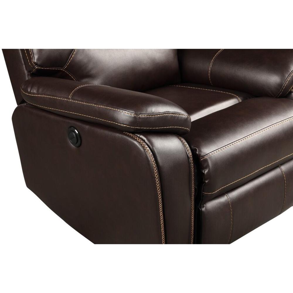 Esofastore Breathable Air Leather Upholstered Power Recliner Chair with USB Port, Adjustable Sofa Armchair, Living Room Furniture, Brown